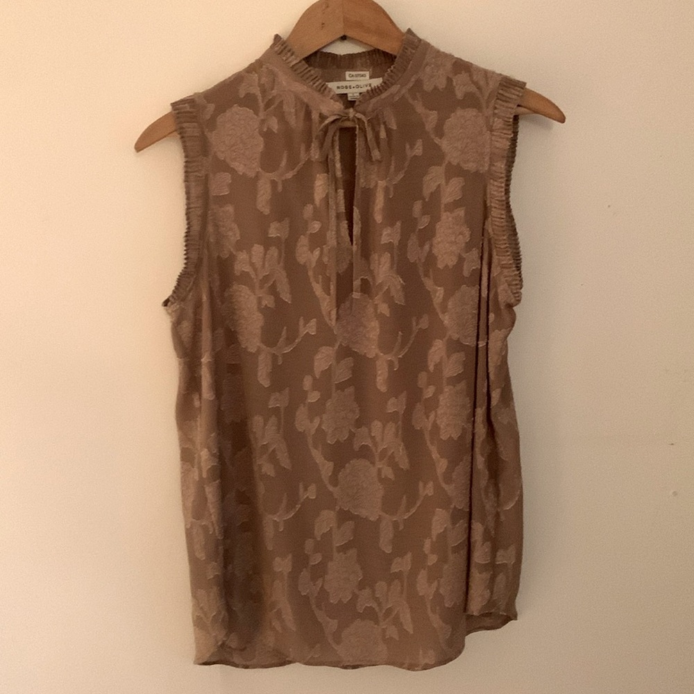 Silky rose-mauve sleeveless top